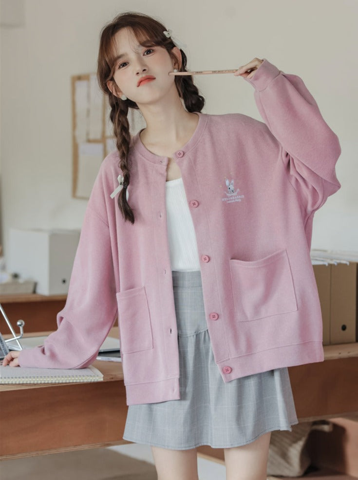 Veste ample et poussiéreuse rose à manches et épaules tombantes
