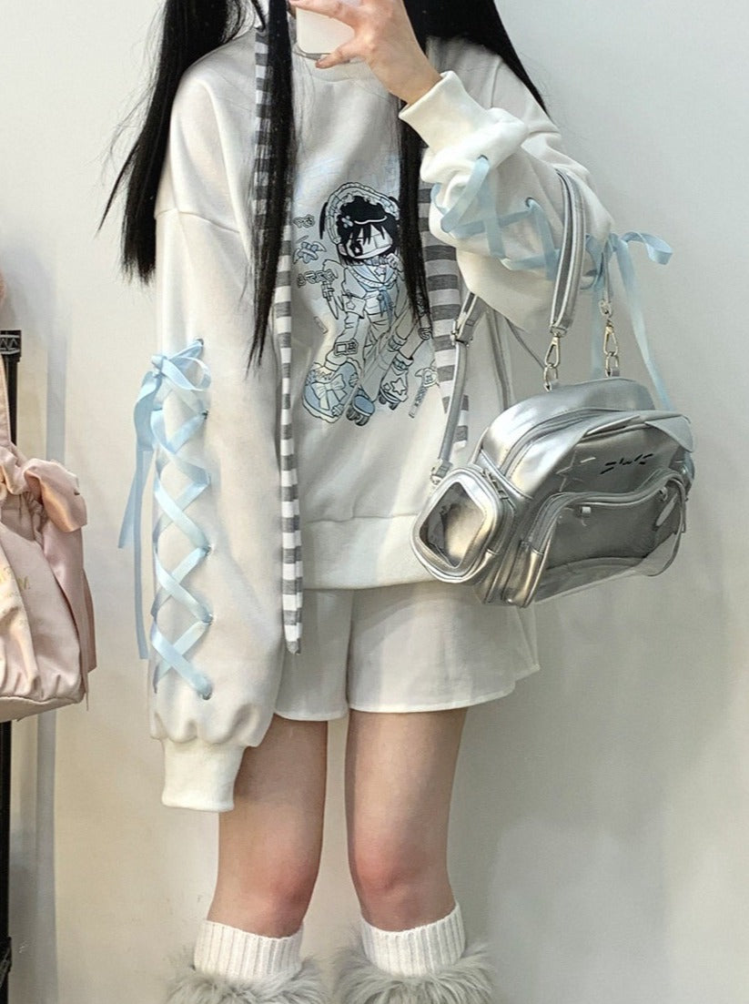 レースアップ Laundma Inn サブカルチャー トレーナー