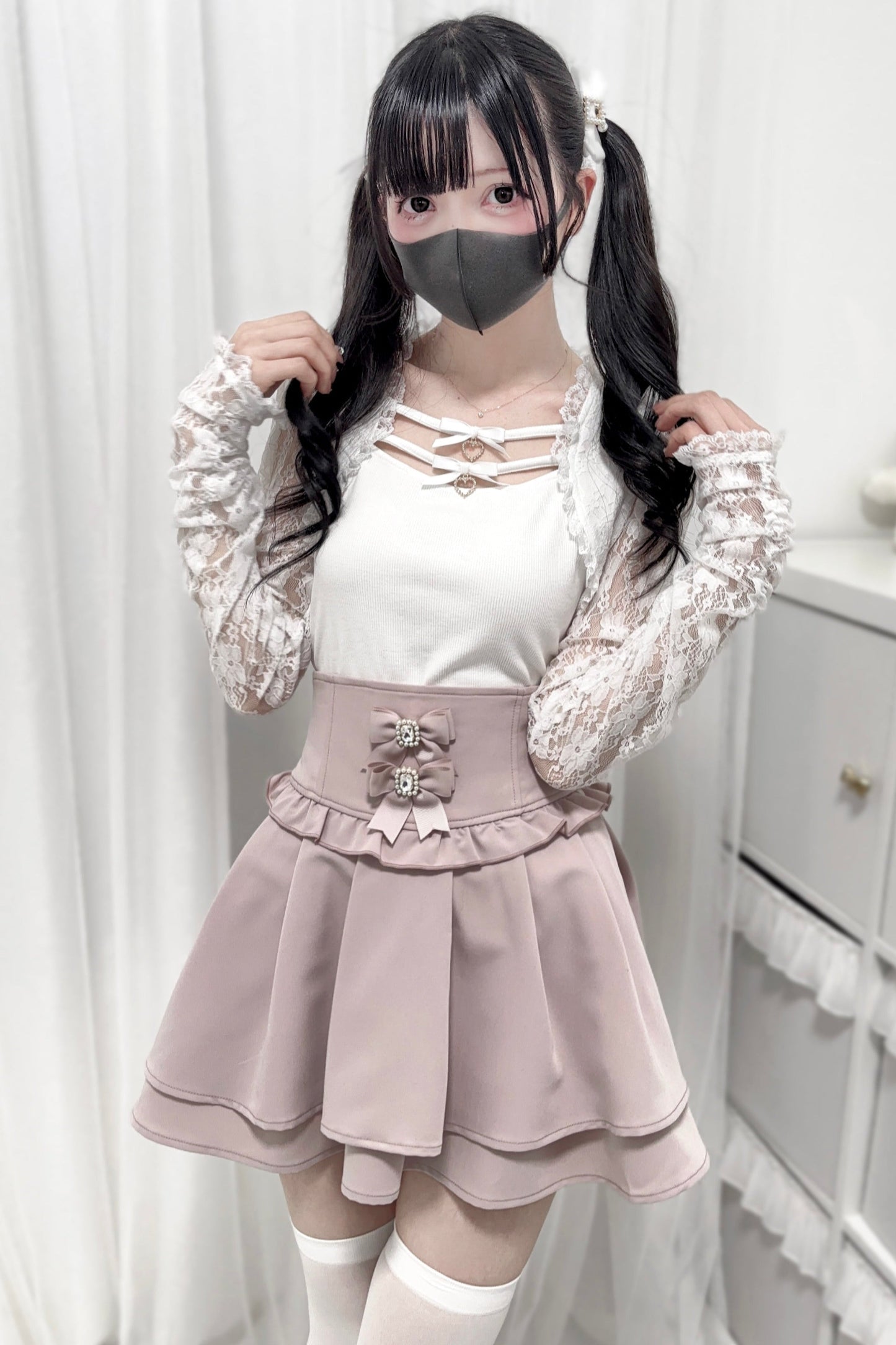 Lace Sheer Top Open Collar Reservations