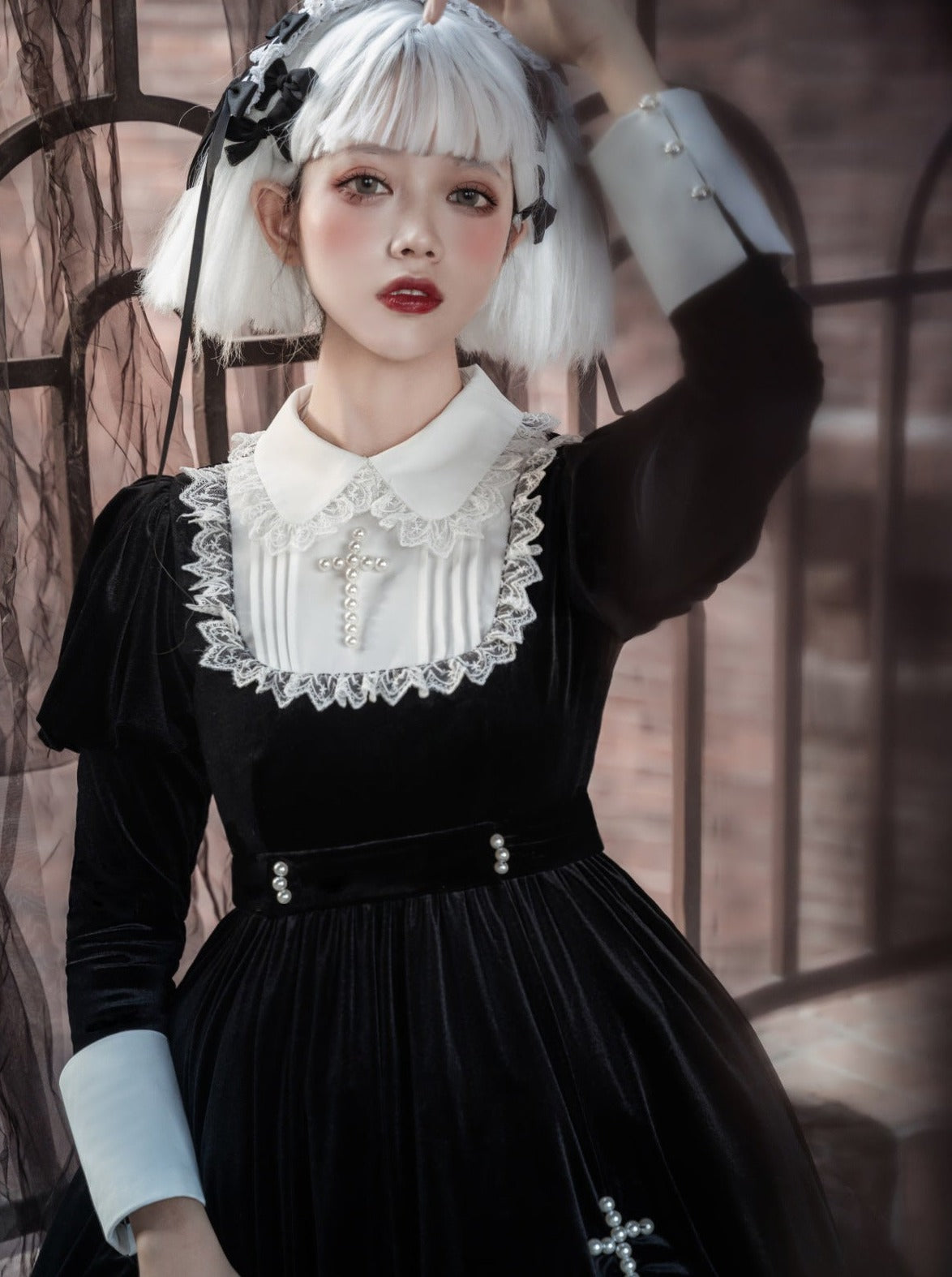 Velvet Gothic Maid Cross Dress Dark Lolita