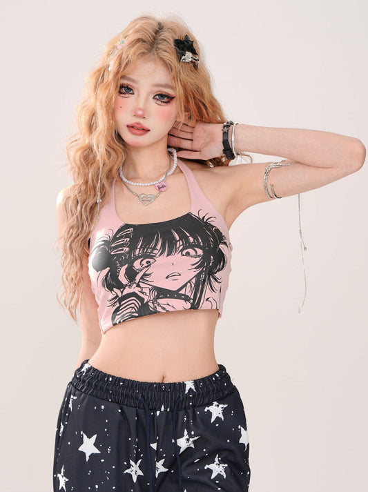 Neckholder-Top mit kurzem Ausschnitt und Trägern für Mädchen