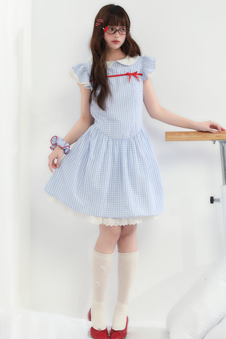 check sweet dress ribbon