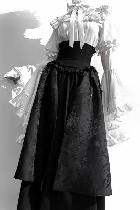 Dark + blouse ruffle gorgeous lolita gothic skirt
