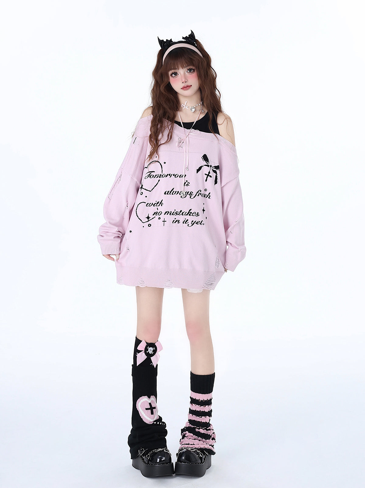 Haut deux pièces à épaules dénudées, style décontracté et cool, effet faux-sucré, pour une fille adorable