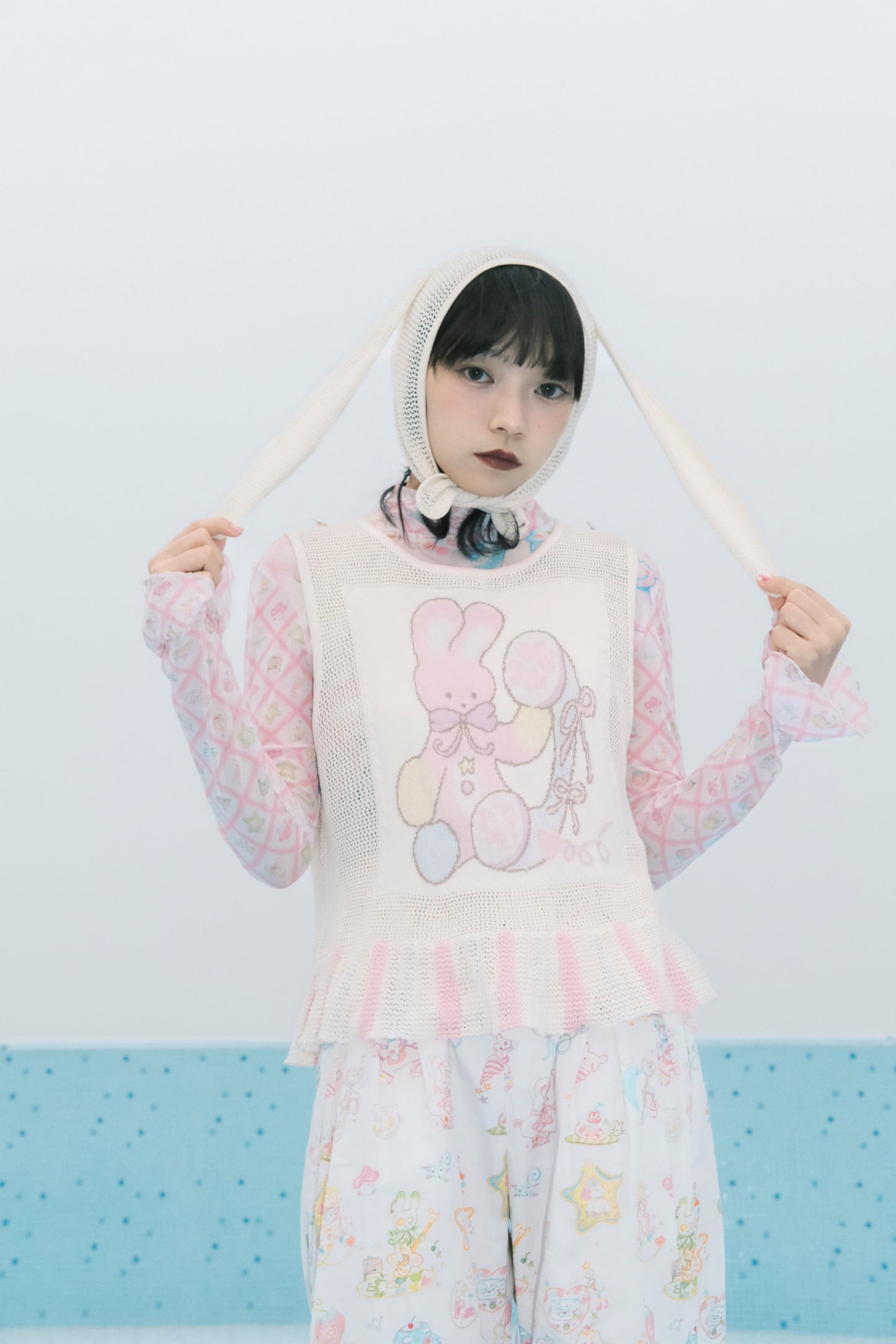 Subculture animal hat mesh vest +