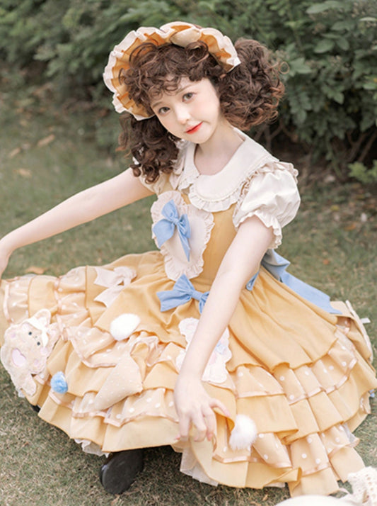 Bare Cheese Dress Tiered Lolita Doll Sleeve Puff Shirt