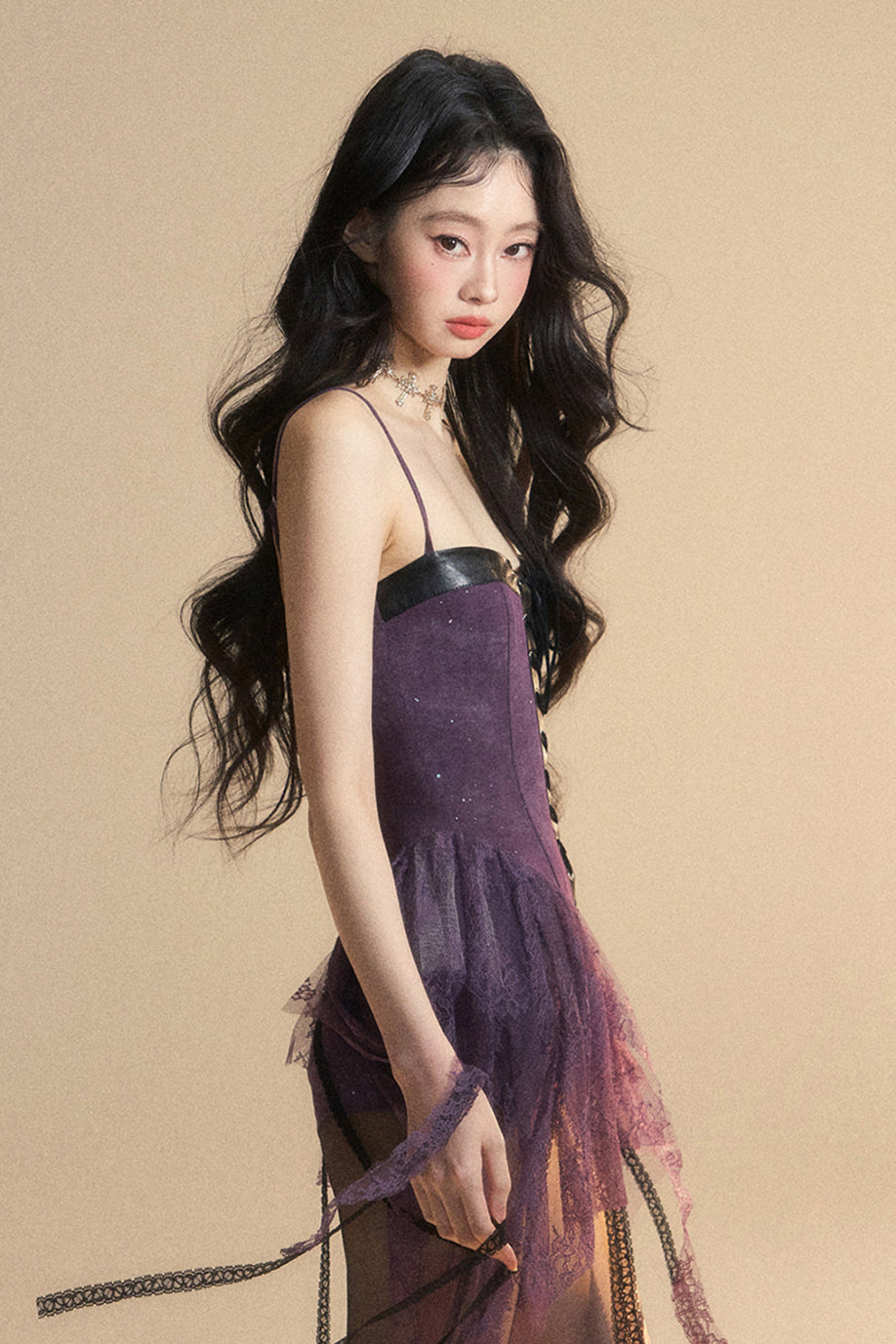 Dress Dark Halter Lace French