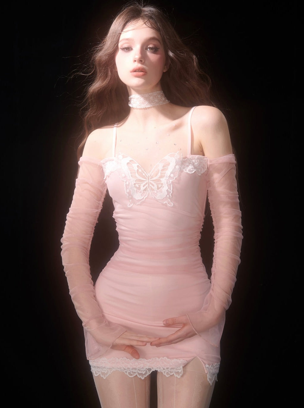 Kleid Schulter Hüfttasche Fit Slim One Line