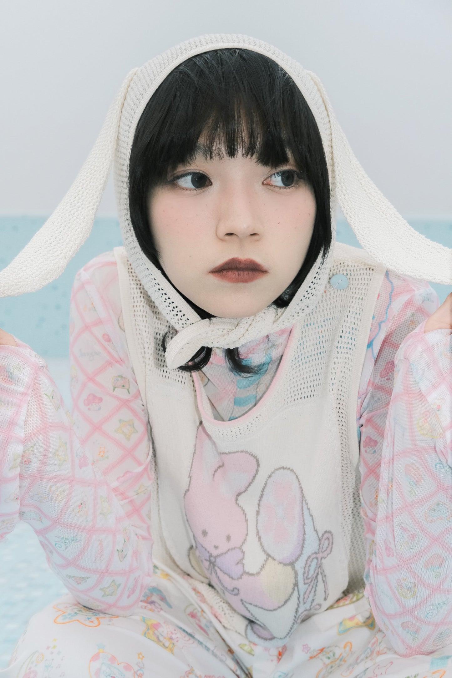 Subculture animal hat mesh vest +