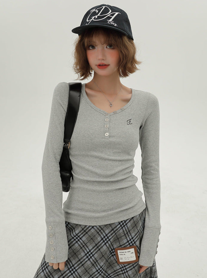 Vネック レトロT アメリカンロング