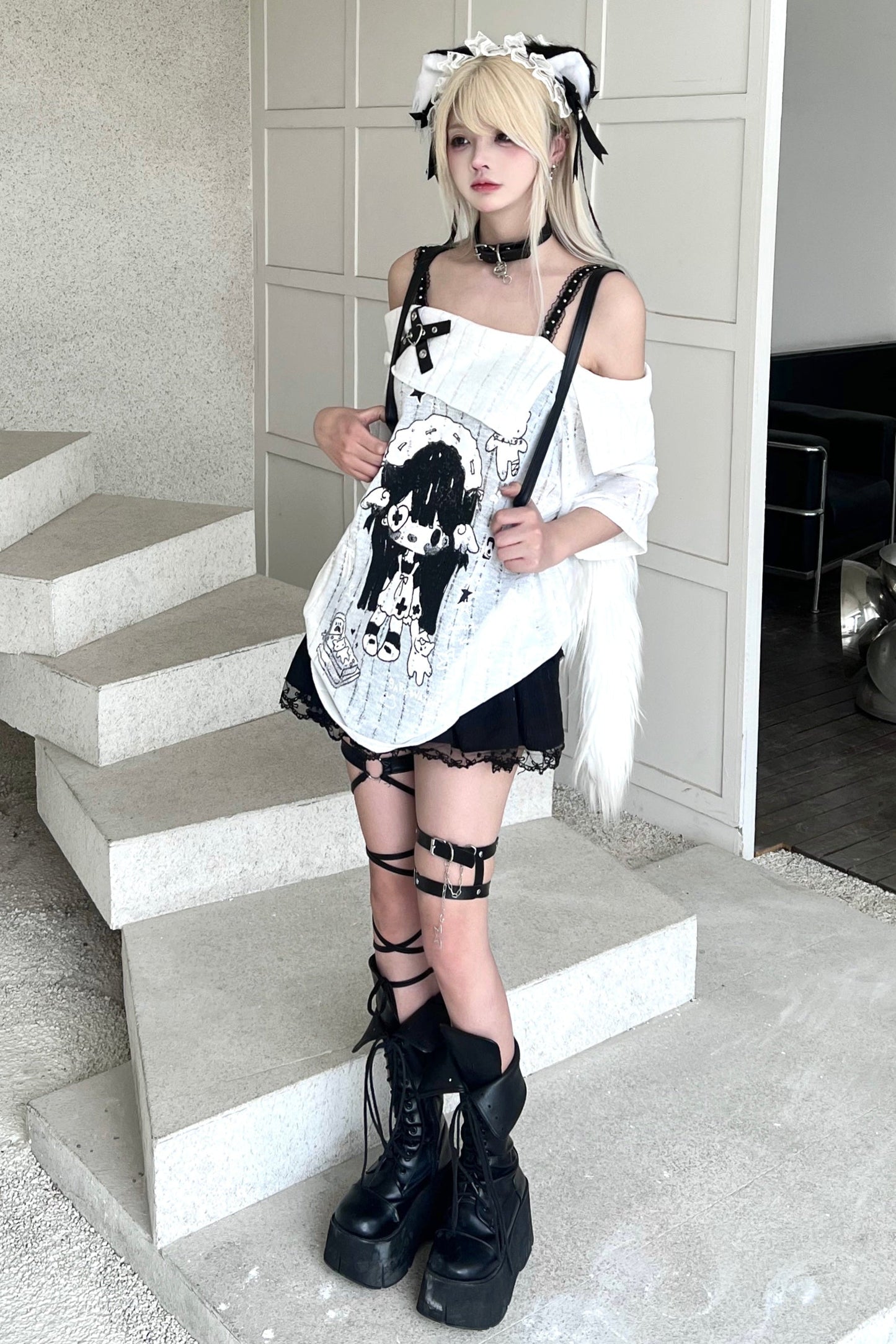 Sweet Top Print Smock Anime