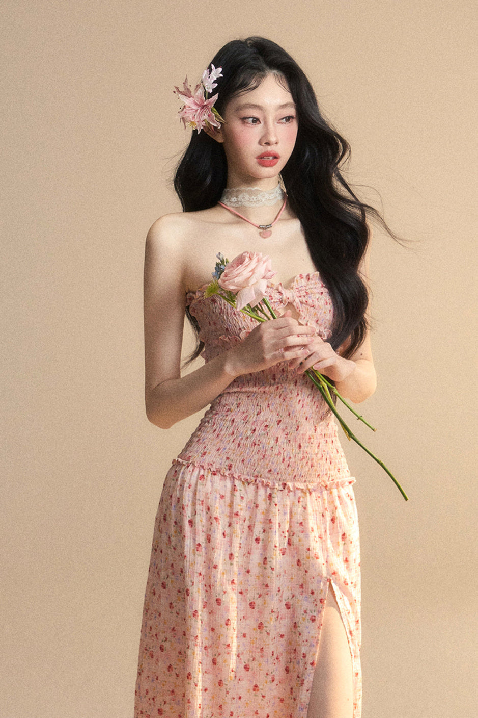 Girl Long Sweet Dress Tube Top