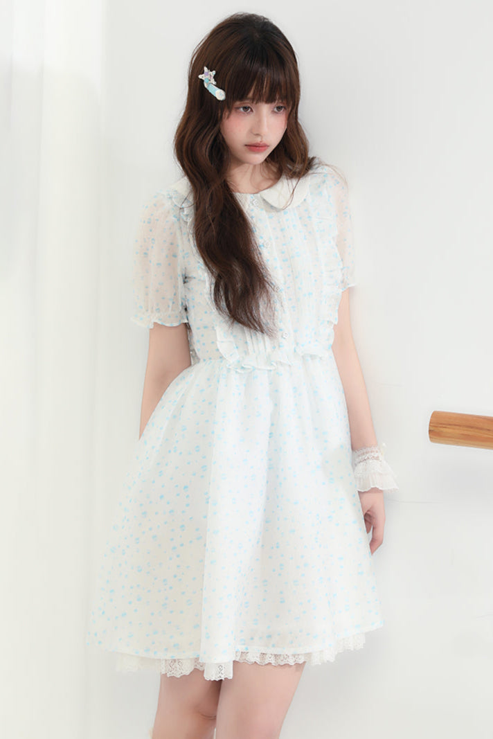 Puppe Ecosta Blumenkleid transparent