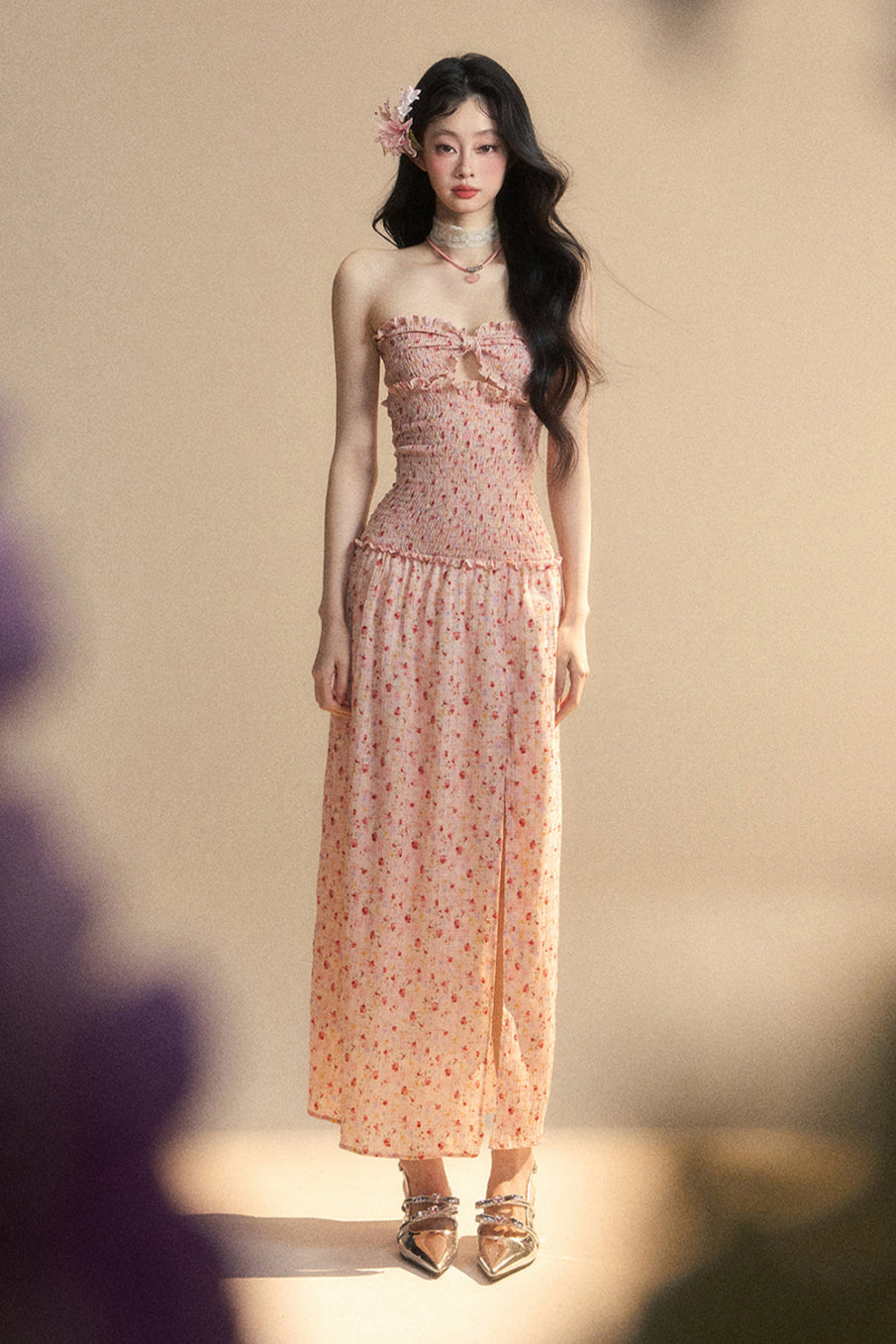 Girl Long Sweet Dress Tube Top