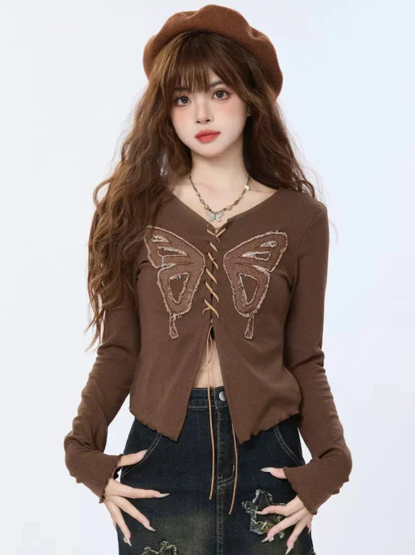 Top Butterfly Inner Retro Design American Strap