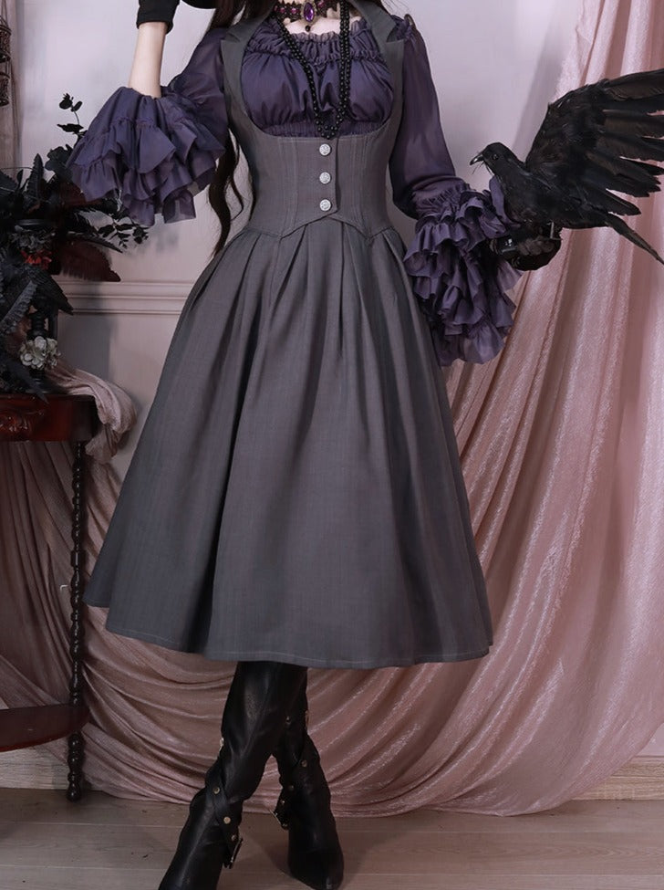 Retro + Brest Skirt Classical Elegant Shirt Lolita Frilled Elegant