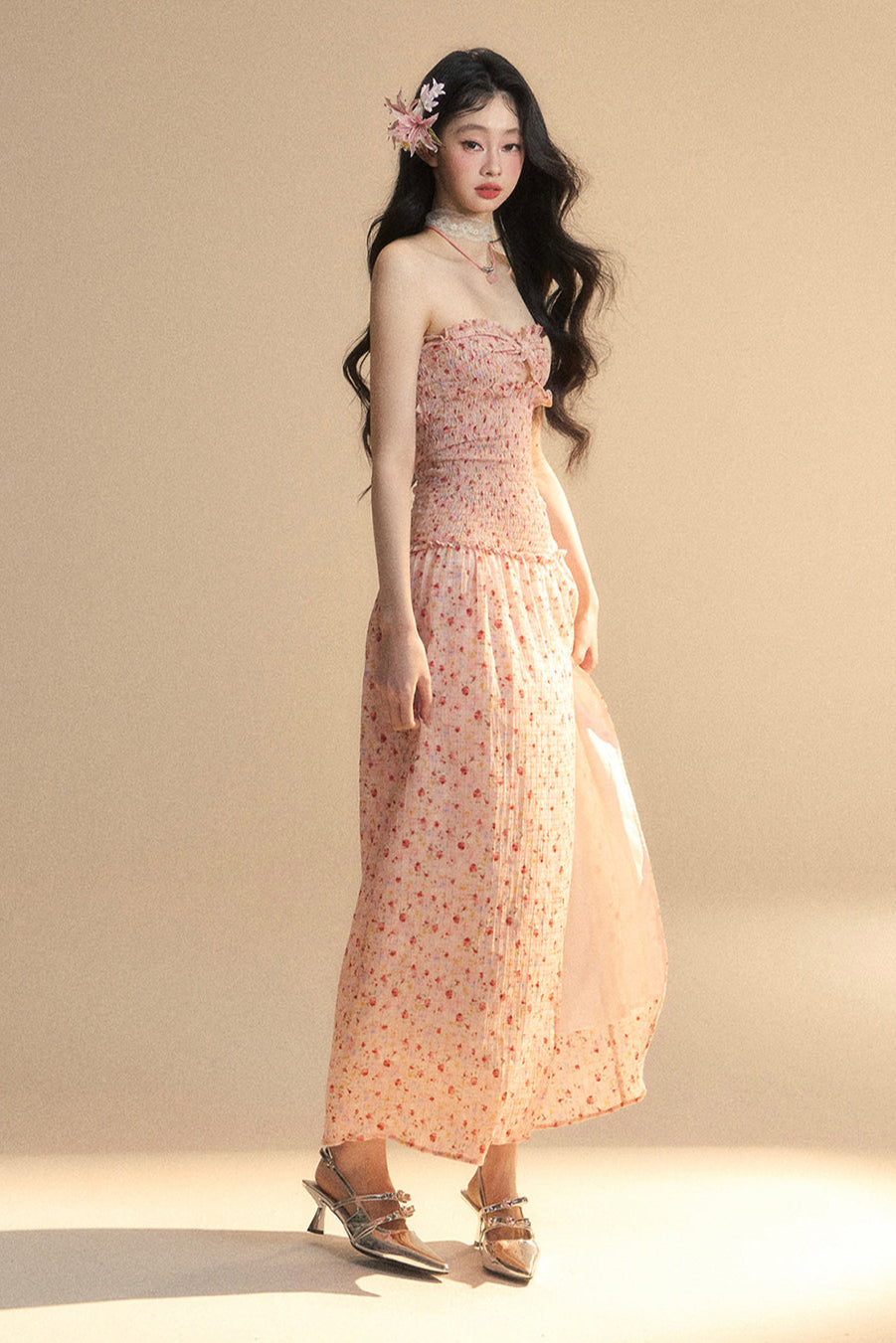 Girl Long Sweet Dress Tube Top