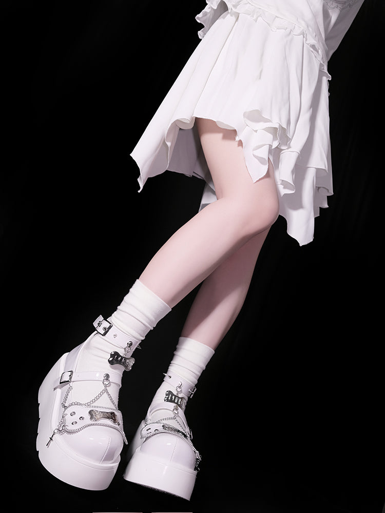Plateau Nieten Punk Bone Millennium Schuhe