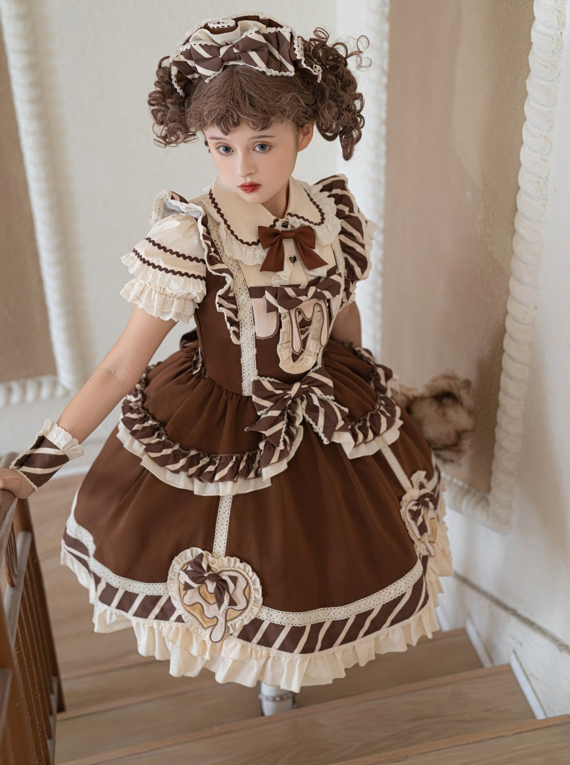 Sweet Ruffle + Blouse Skirt Arm Chocolate Warmers + Lace Ribbon Catsuit + Short Lolita