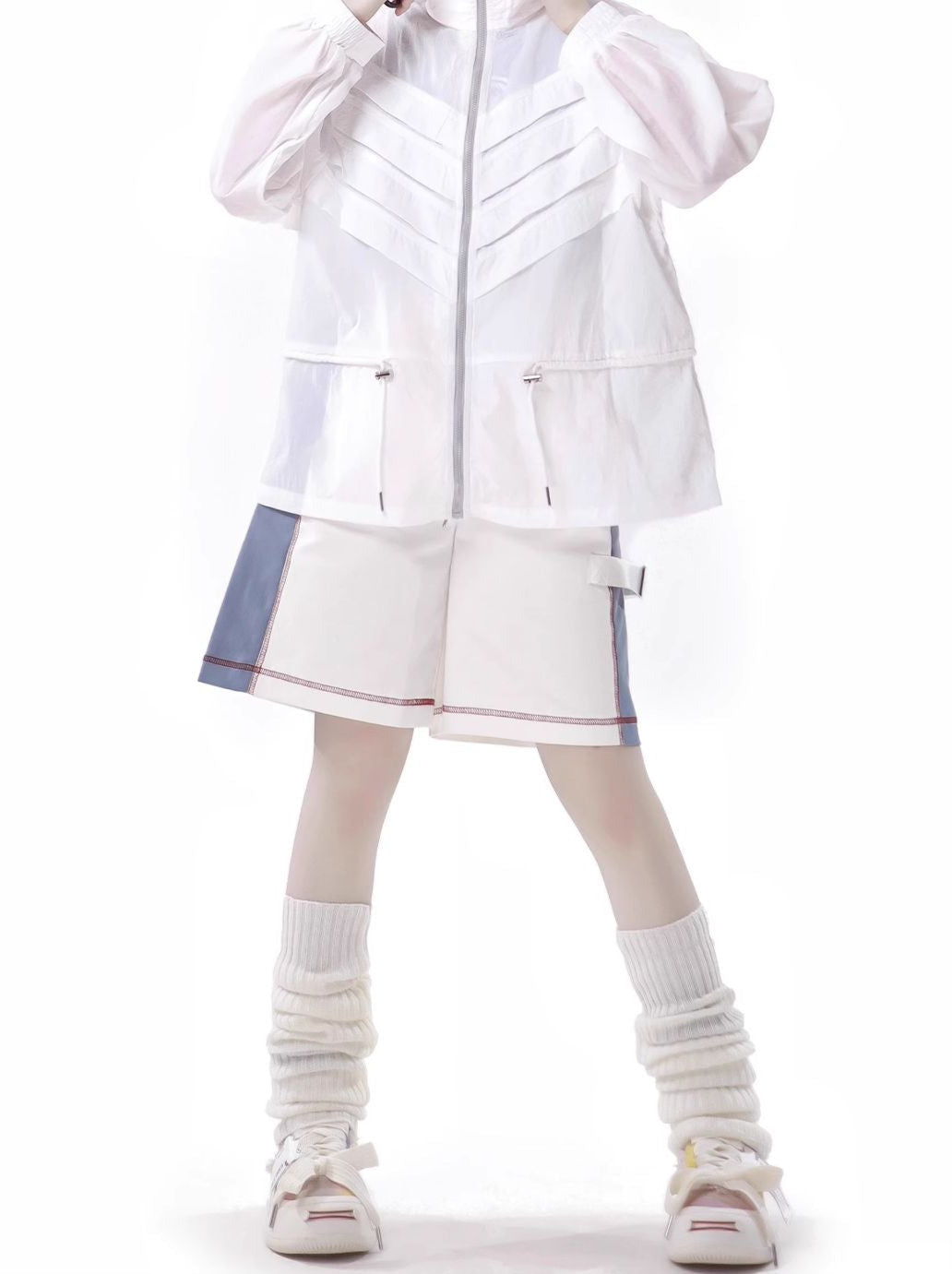 Veste d'été squelette de couleur de costume bleu blanc crème solaire d'invasion fraîche