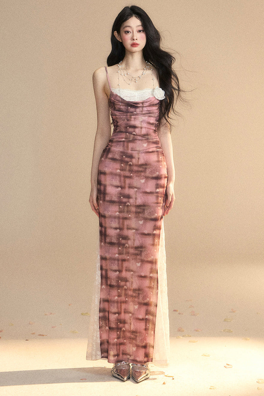 Dress Dreamland One Lace Check Shoulder