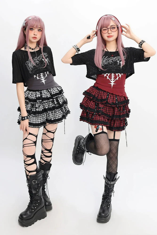 Asian vest Y2K and smock skirt Light