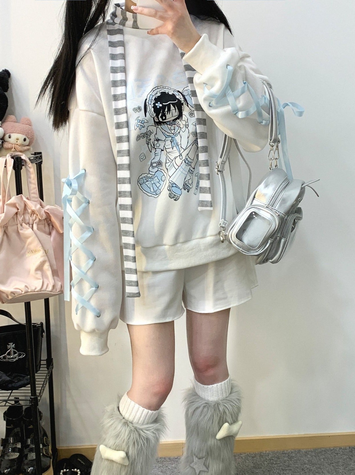 レースアップ Laundma Inn サブカルチャー トレーナー