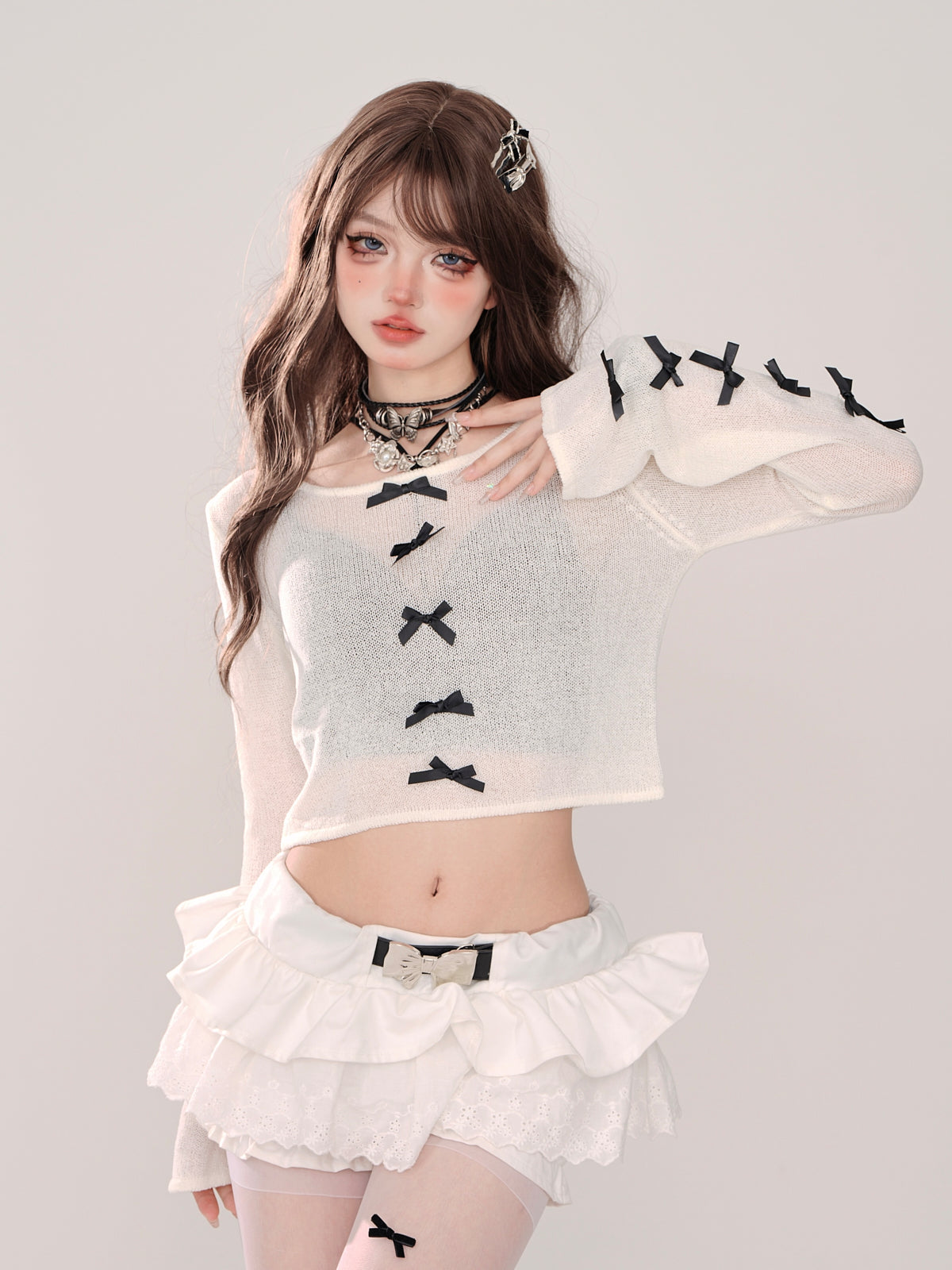 Triple Sheer Tops Ribbon