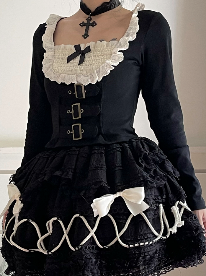 Ribbon Fit Faux Nieten Top Zwei enge Stück Slim