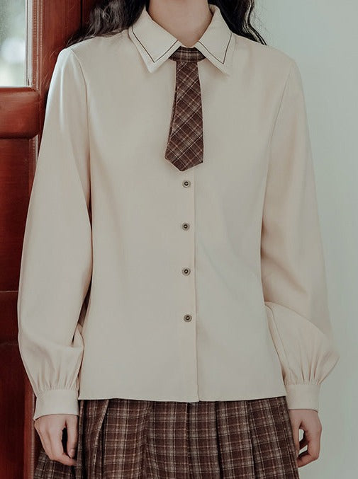 Gilet, jupe universitaire, tricot à carreaux colorés, chemise rétro