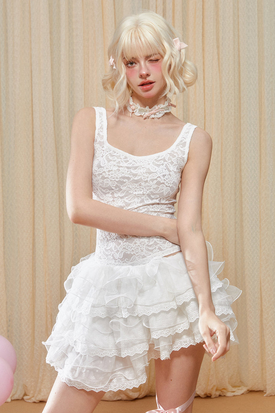 Tops Layered Tank Lace