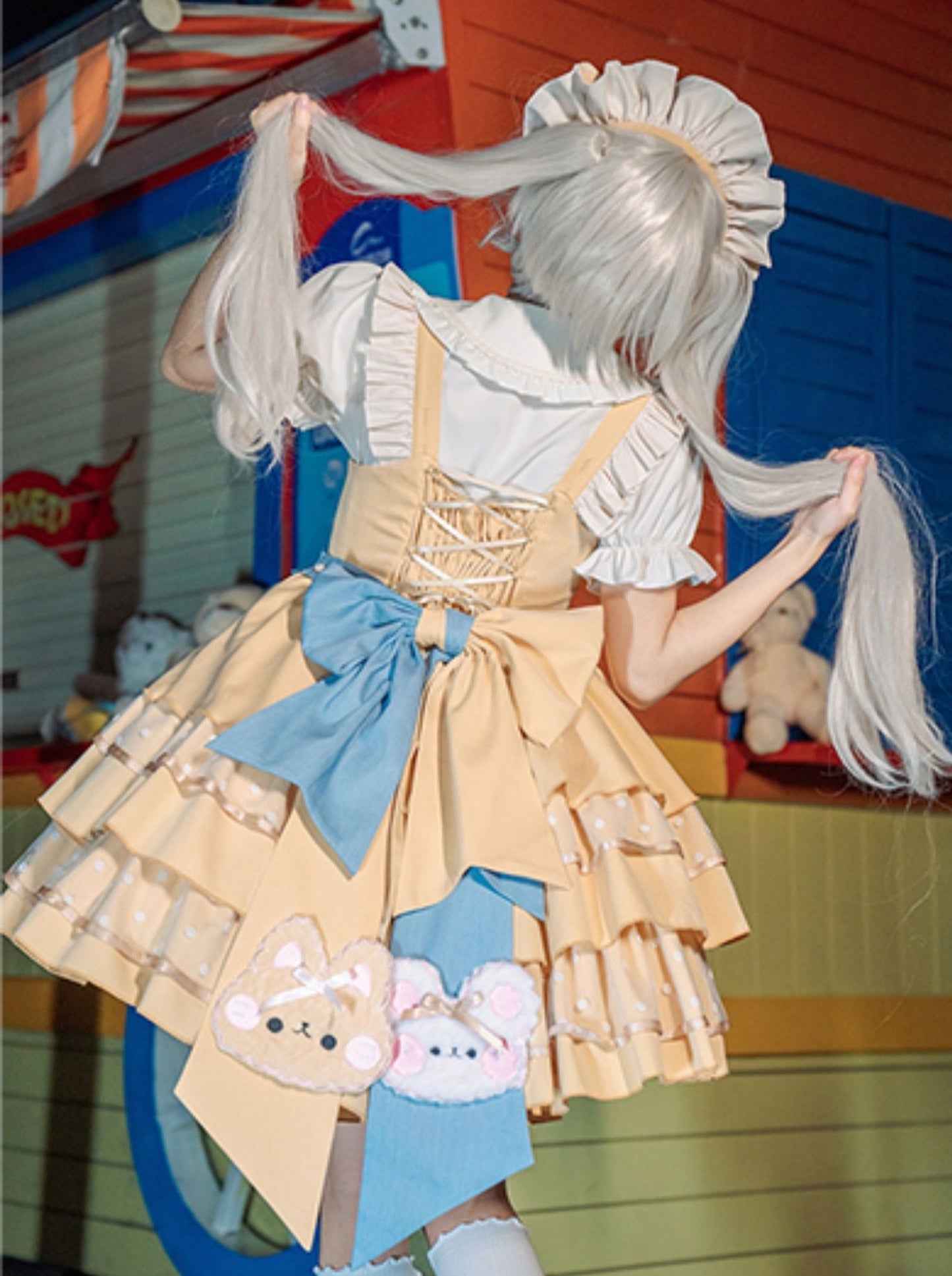 Bare Cheese Dress Tiered Lolita Doll Sleeve Puff Shirt