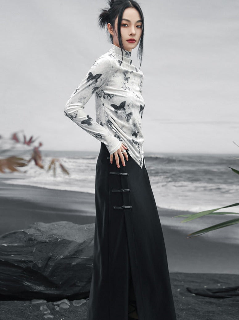 Haut papillon slim asymétrique Mode