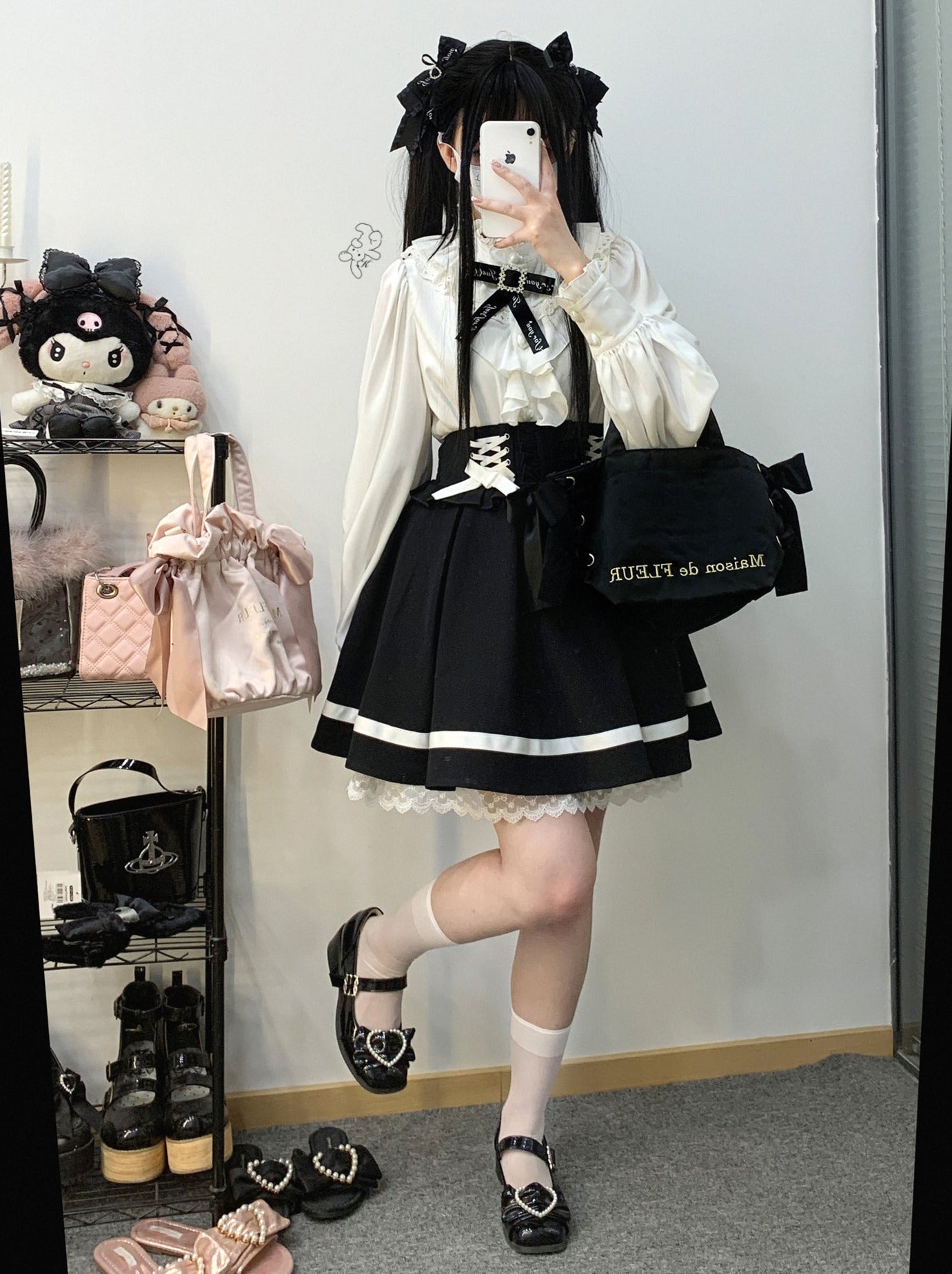 レースアップウエストフリルチュカート