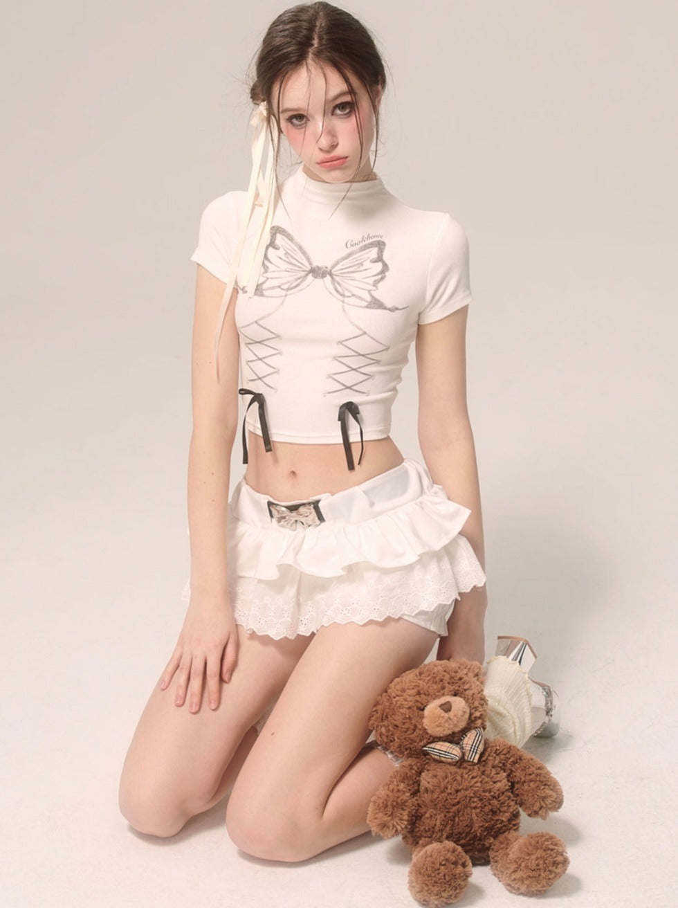 Lace-up Design Top Jordan Summer Girl