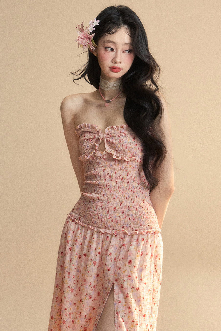 Girl Long Sweet Dress Tube Top