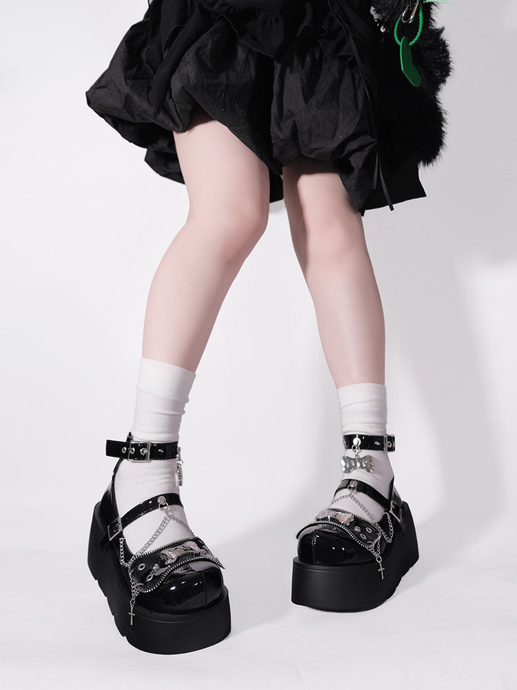 Plateau Nieten Punk Bone Millennium Schuhe