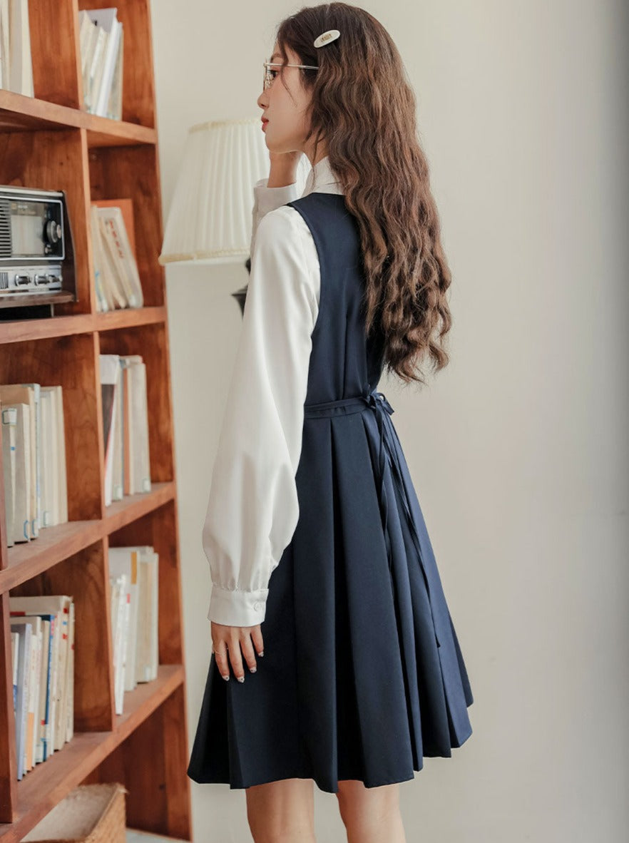 Retro Dress Bottled Shirt Style College American