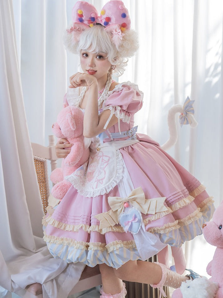 スイートドレスロリータ猫ヒョウ柄