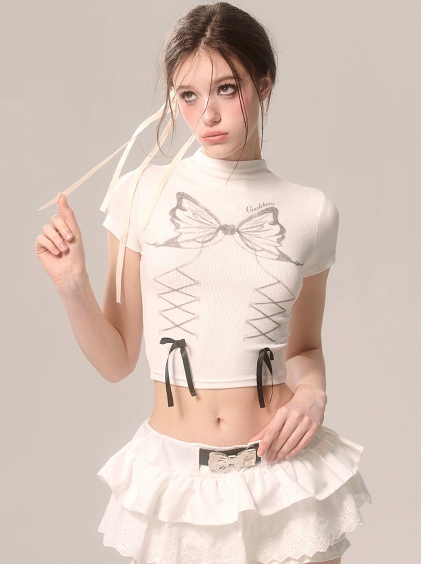 Lace-up Design Top Jordan Summer Girl
