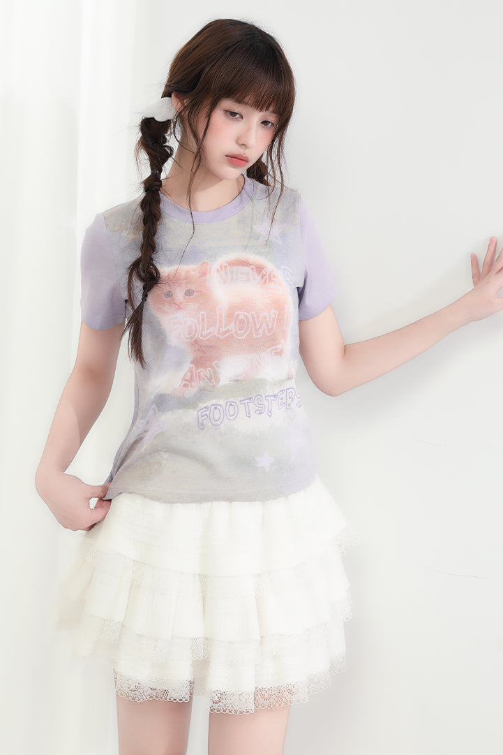 Cat Top Neck Round