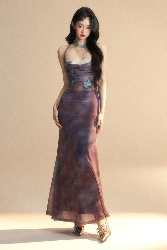 Eng anliegendes One-Shoulder-Spitzenkleid