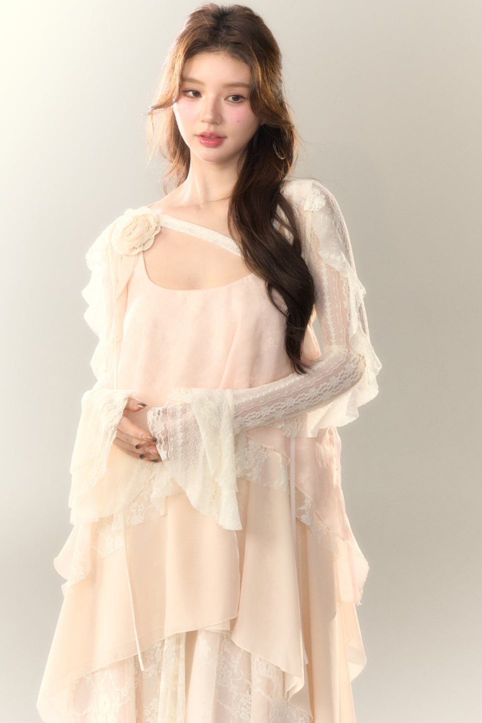 Roselle Irregular Dress Long Multi-Layered Heavy Skirt