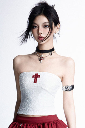 + Cross Cake Ruffle Hoodie Skirt Slim Hooded Top Tube