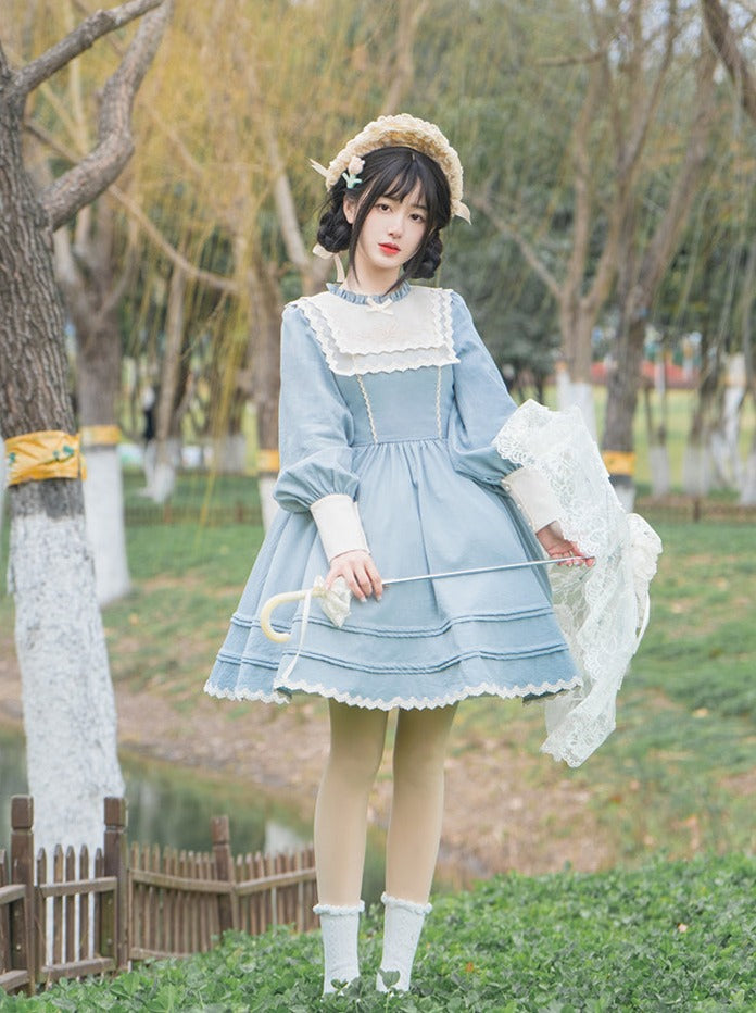 Lolita + Cover Cla Skirt Flower Dress Elegant Elegant