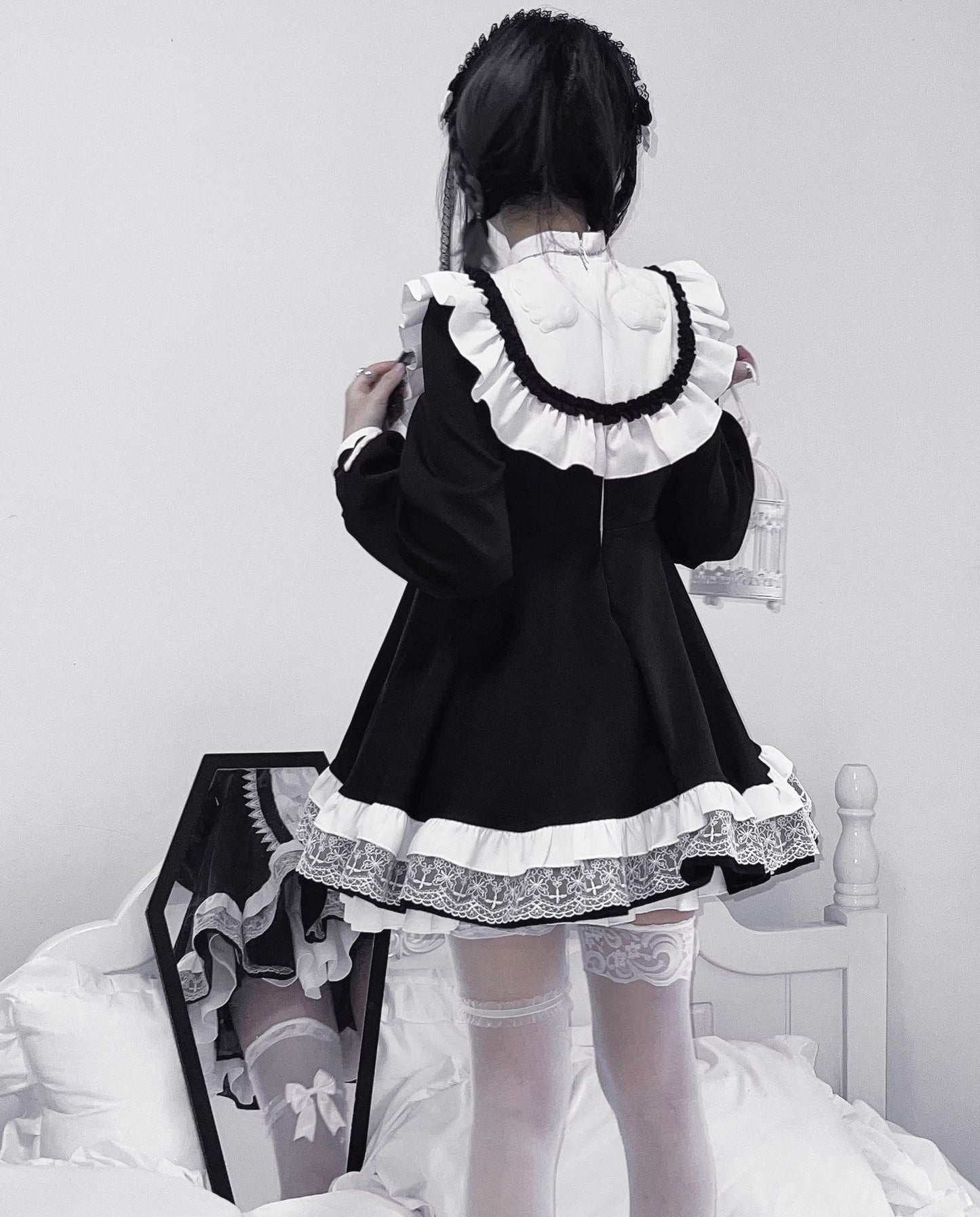 Halloween Sister Cross Subculture Dress Set Lolita