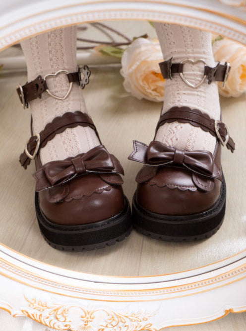 Claw Retro Low Shoes Heel Lolita Bear Love