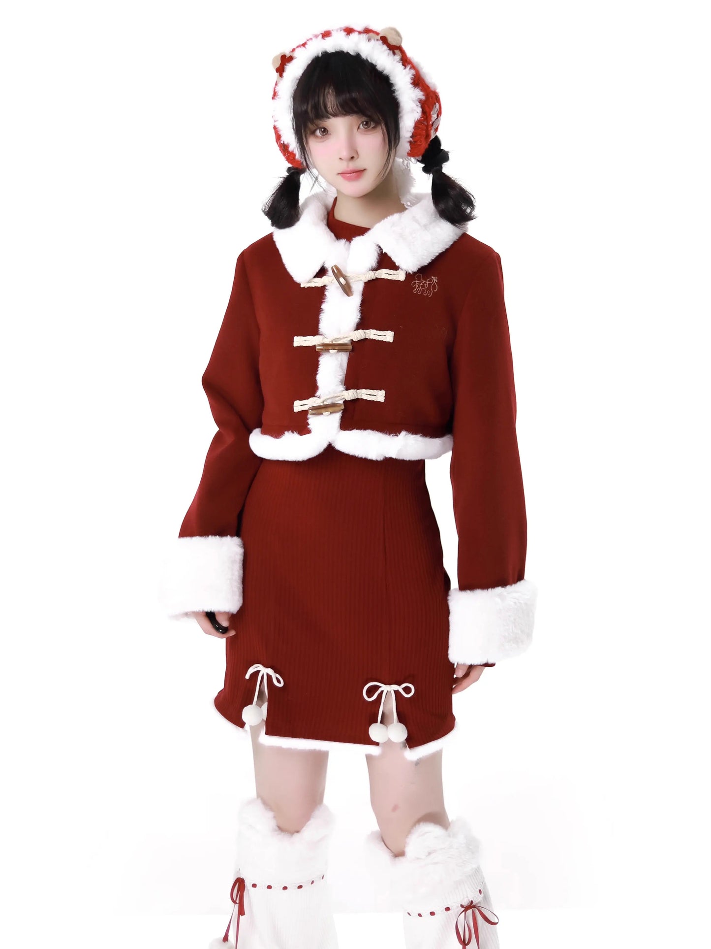 ニャールストーリーコートマントナーレッグウォーマー+オフショルダードレス