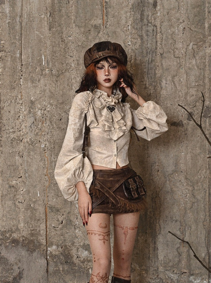 Flower Sleeve Blouse Voluminous