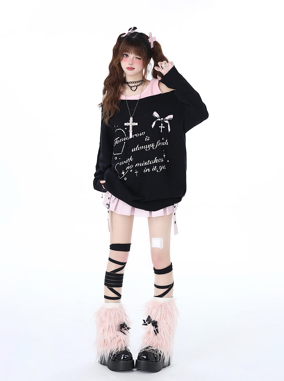 Haut deux pièces à épaules dénudées, style décontracté et cool, effet faux-sucré, pour une fille adorable